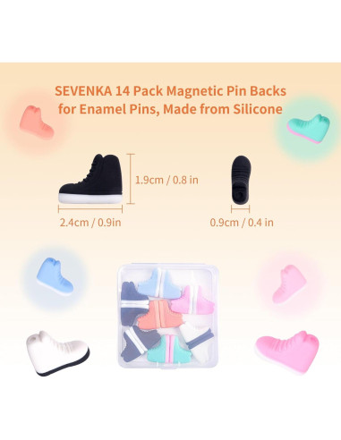 Soportes Magnéticos para Pines de Esmalte SEVENKA - 14 Piezas