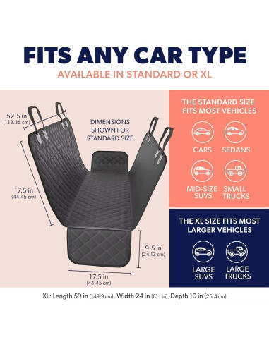 Cubierta de Asiento para Perros INDAN IMPORT B&G Universal 600D