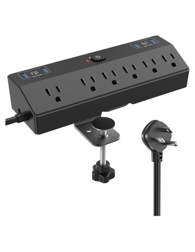 Toma de Corriente de Escritorio JXGUCAT 40W con 6 Salidas y 2 USB-C