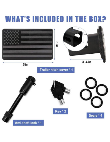 Cubierta de Enganche de Remolque Ohleats 2" Acero Negro