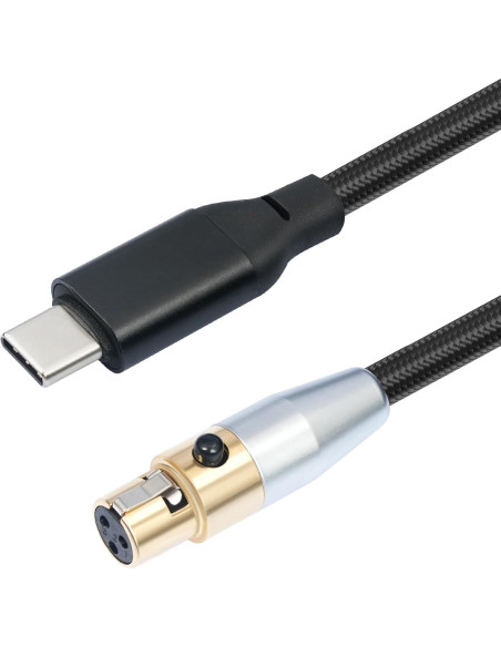 Cable de auriculares HUALEU USB C a XLR mini 3 pines 0.91m