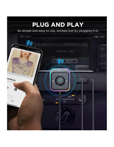 Adaptador de Coche Bluetooth 5.4 JOYROOM JR-CB3 AUX Negro