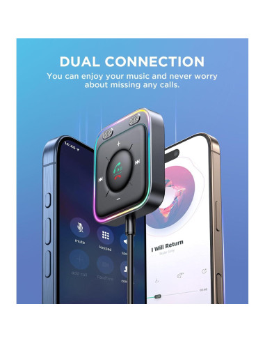 Adaptador de Coche Bluetooth 5.4 JOYROOM JR-CB3 AUX Negro