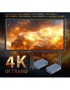 Transmisor y Receptor HDMI Inalámbrico 4K 1TX 2RX 250M 2