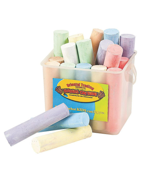 Tiza de Acera Jumbo 20 Piezas - Oriental Trading - Colores Pastel