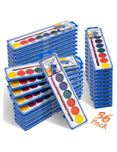 Set de Pintura Acuarela Jyusmile 36 Cajas 8 Colores Lavable