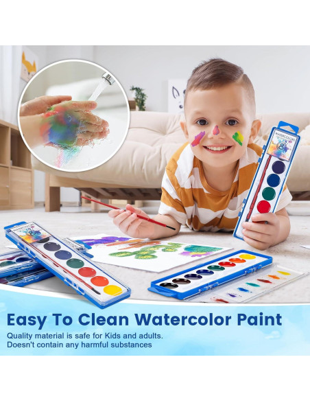 Set de Pintura Acuarela Jyusmile 36 Cajas 8 Colores Lavable