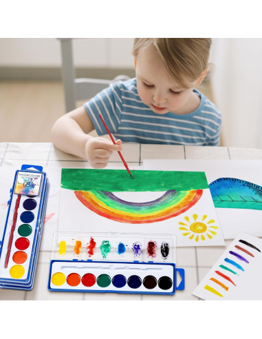 Set de Pintura Acuarela Jyusmile 36 Cajas 8 Colores Lavable