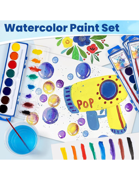 Set de Pintura Acuarela Jyusmile 36 Cajas 8 Colores Lavable