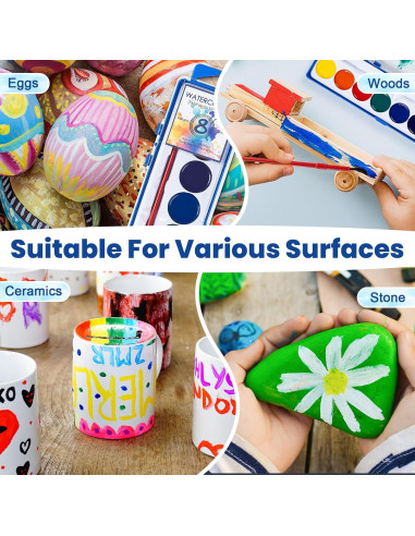 Set de Pintura Acuarela Jyusmile 36 Cajas 8 Colores Lavable