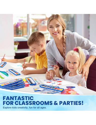 Set de Pintura Acuarela Jyusmile 36 Cajas 8 Colores Lavable