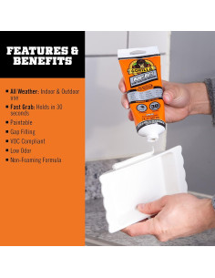 Adhesivo de Construcción Gorilla 7 Onzas - Resistente al Agua 2