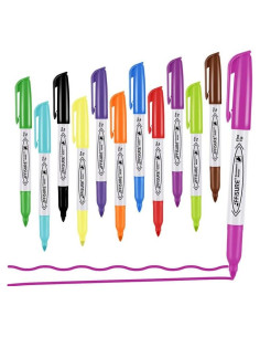 Juego de 12 Marcadores Permanentes Affisure Punta Fina Multicolor