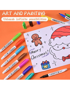 Juego de 12 Marcadores Permanentes Affisure Punta Fina Multicolor 2