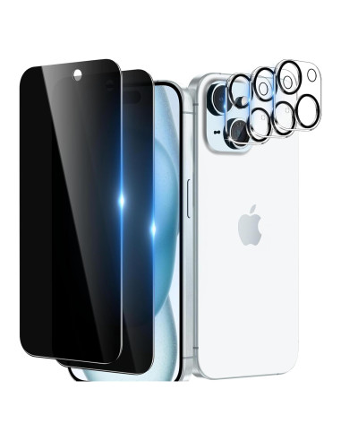 Protector de Pantalla Privada WHPXJY para iPhone 15 - 2+3 Piezas