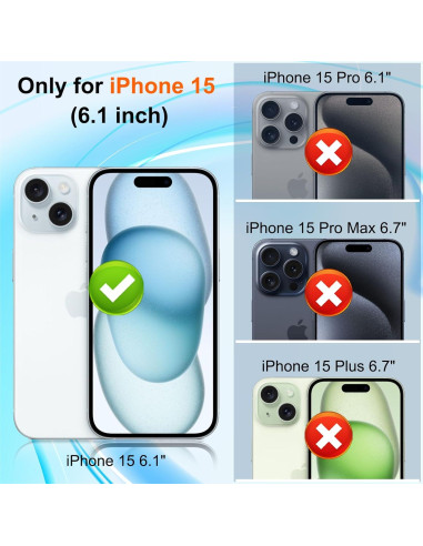 Protector de Pantalla Privada WHPXJY para iPhone 15 - 2+3 Piezas