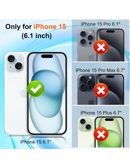 Protector de Pantalla Privada WHPXJY para iPhone 15 - 2+3 Piezas