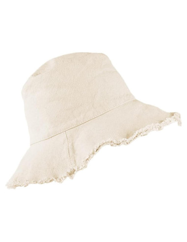 Sombrero de Cubo de Algodón Beige con Protección Solar UV