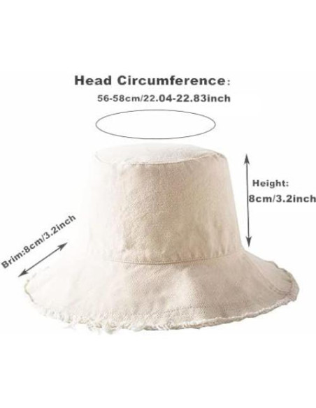 Sombrero de Cubo de Algodón Beige con Protección Solar UV