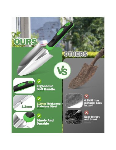 Juego de Herramientas de Jardín Monkrict 3 Piezas Ergonómico