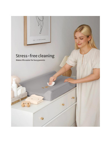 Almohadilla Cambiadora Impermeable Blissful Gris Claro 79.38x40.64cm