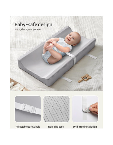 Almohadilla Cambiadora Impermeable Blissful Gris Claro 79.38x40.64cm