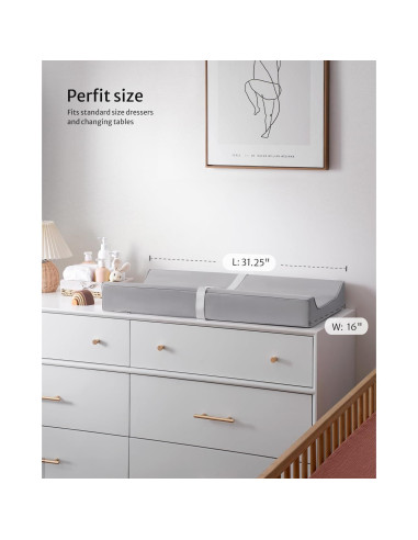 Almohadilla Cambiadora Impermeable Blissful Gris Claro 79.38x40.64cm