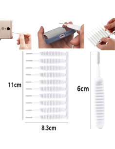 Cepillo de limpieza anti-obstrucción Morekfly 10Pack blanco 2