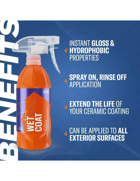 Kit GYEON Wet Coat - Recubrimiento Cerámico Hidrofóbico 1470ml