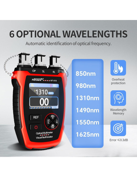 Medidor de Potencia Óptica NOYAFA NF-919 3 en 1 con Localizador
