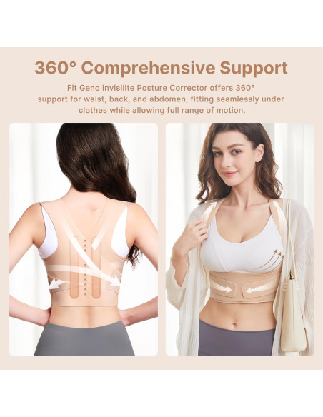 Corrector de Postura Fit Geno para Mujeres - Faja Invisible Beige