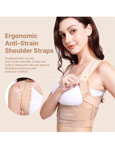 Corrector de Postura Fit Geno para Mujeres - Faja Invisible Beige