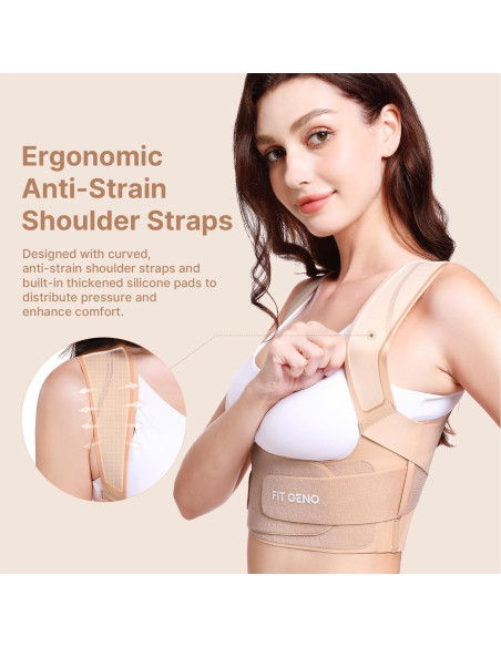 Corrector de Postura Fit Geno para Mujeres - Faja Invisible Beige