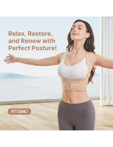 Corrector de Postura Fit Geno para Mujeres - Faja Invisible Beige