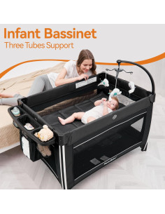 Parque Infantil 4 en 1 Pamo Babe Cuna Portátil Negro 2