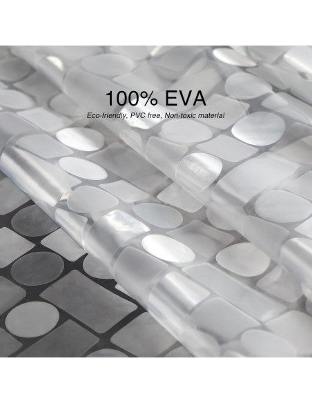 Funda de Ducha WELTRXE EVA 183x183cm Impermeable con 12 Ganchos