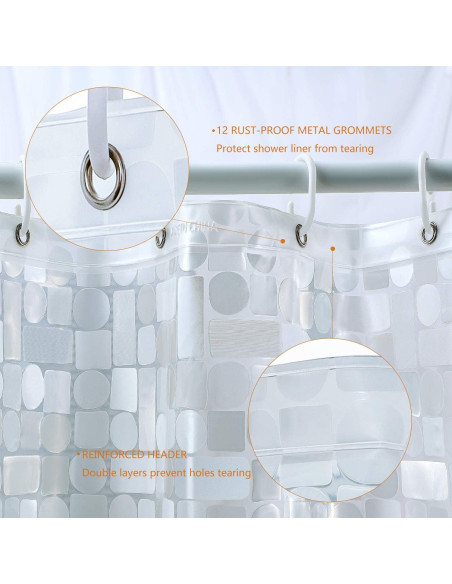 Funda de Ducha WELTRXE EVA 183x183cm Impermeable con 12 Ganchos