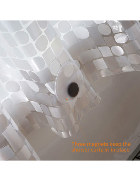 Funda de Ducha WELTRXE EVA 183x183cm Impermeable con 12 Ganchos