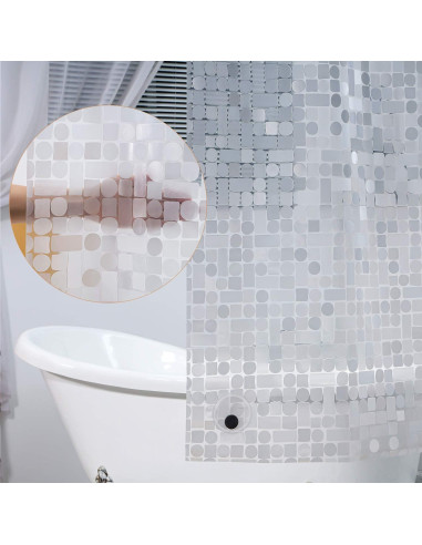 Funda de Ducha WELTRXE EVA 183x183cm Impermeable con 12 Ganchos