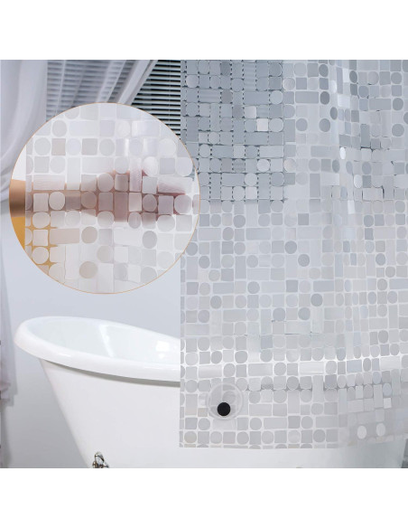 Funda de Ducha WELTRXE EVA 183x183cm Impermeable con 12 Ganchos