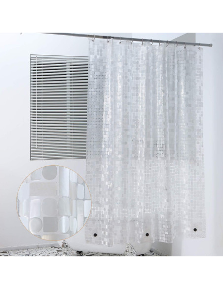 Funda de Ducha WELTRXE EVA 183x183cm Impermeable con 12 Ganchos