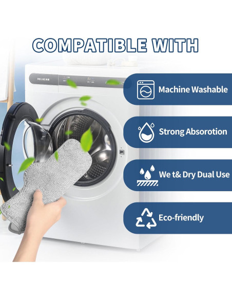 Paños de Mopa de Vapor Yicotira 4 Paquete Microfibra Lavables