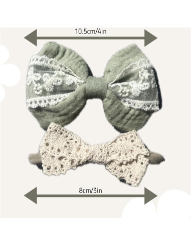 Conjunto de Regalo para Niña Bebé - Babero de Muselina y Lazos