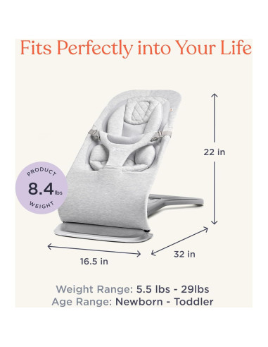 Ergobaby Evolve 3-en-1 Asiento de Balanceo Camel - Ajustable