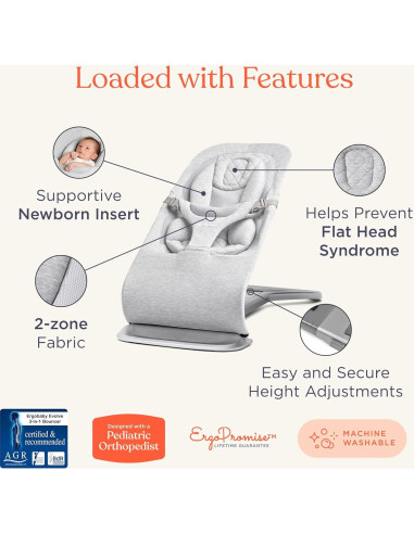 Ergobaby Evolve 3-en-1 Asiento de Balanceo Camel - Ajustable