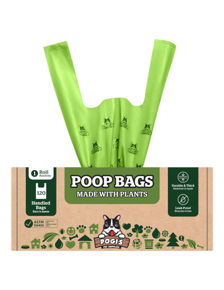 Bolsas Compostables para Mascotas Pogi - 120 Unidades Extra Grandes