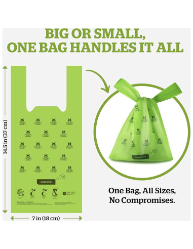 Bolsas Compostables para Mascotas Pogi - 120 Unidades Extra Grandes