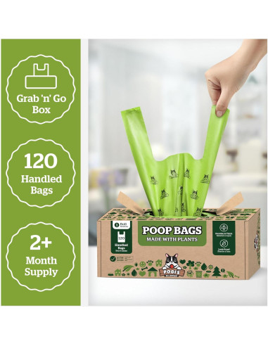 Bolsas Compostables para Mascotas Pogi - 120 Unidades Extra Grandes