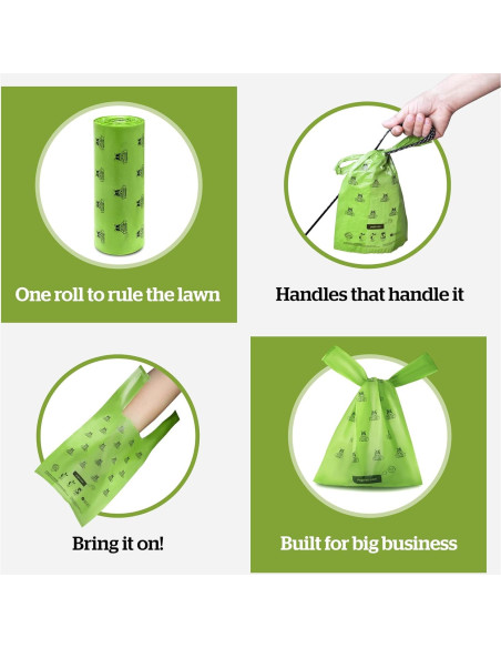 Bolsas Compostables para Mascotas Pogi - 120 Unidades Extra Grandes
