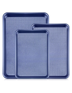 Juego de 3 bandejas para hornear Vinino - Acero al carbono azul